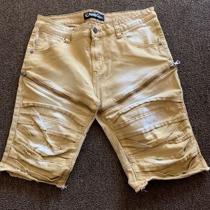 MENS CARBON ZIP FRONT GOLD FADE JEANS